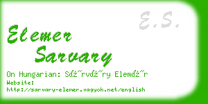 elemer sarvary business card